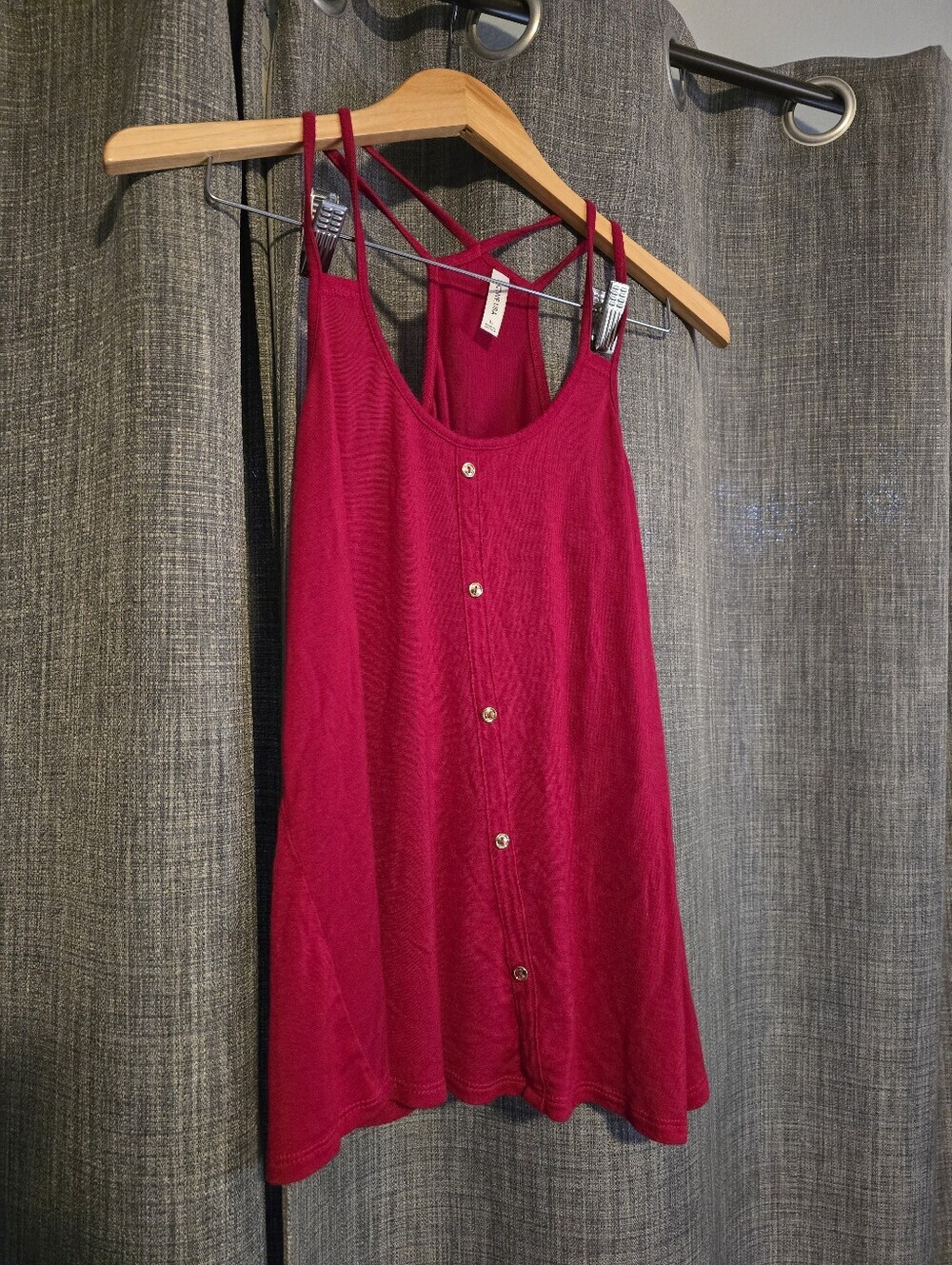 Active USA Strappy Racerback Button Down Tank Top - Size Large